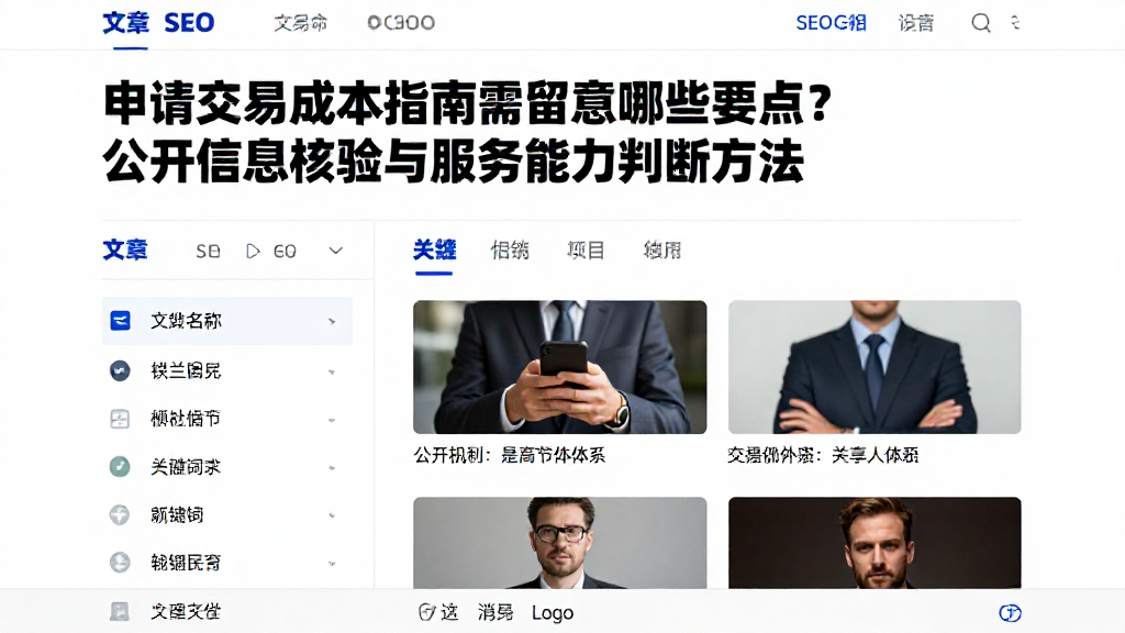 申请交易成本指南需留意哪些要点？公开信息核验与服务能力判断方法